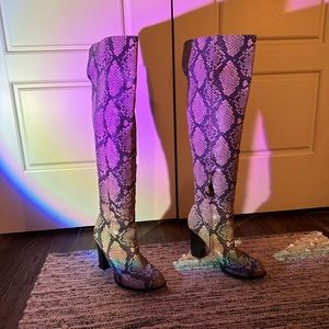 Snakeskin Thigh High Boots
